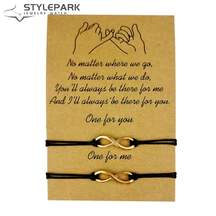 Alloy Infinity Bracelet Handmade Infinity Couple Bracelet Set Perfect Birthday Anniversary Gift less Than