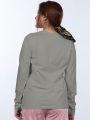 Plain Space Grey Women Full Sleeves T-shirt. 