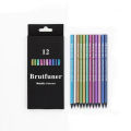 【Poggioio】 12 Color Metallic Colored Pencils Drawing Sketching Set Coloring Colour Pencils Brutfuner Profession Art Supplies For Artist. 