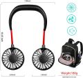 TIK TOK Portable Neck Fan Hand Free Personal ReChargeable USB Hanging Neck Fan Mini Wearable Fan for Travel Reading Sports Indoor and Outdoor Blue. 