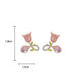 Alloy Pink Earrings Feminine Charm 1.8*1.4cm Tulip Earrings  Studs for Casual Outings Formal Events Young Adults Gift Option Accessory Collection. 