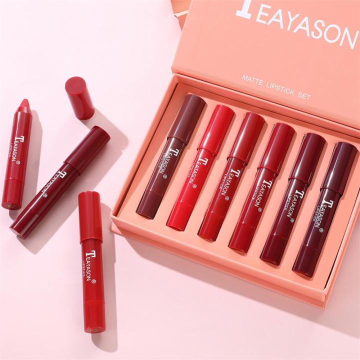 TEAYASON%20-%206PCS%20Crayon%20Lipsticks%20Set%20For%20Women%20-%20Waterproof%20%20-%20Non-stick%20-%20Image%203