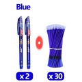 【ZOSR】33 Pcs/Set School Erasable Gel Pens Set 0.5 mm Fine Point Black/Blue/Red ink Ballpoint Pen Stationery Office Writing Supplies. 