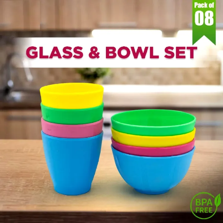 Bowls%20And%20Glasses%20Set%20of%204%20Bowls%20+%204%20Glasses%20High%20Quality%20Food%20Grade%20Plastic%20Unbreakable%20Bowls%20Glass%20-%20Image%202