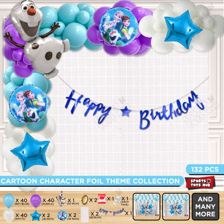Disney Frozen Princess Cartoon Character Olaf Arch Foil Balloons Theme Collection, Happy Birthday Card Banner, Cursive Banner Latex baloon For Baby Birthday Celebration, Party Supplies, Born Day,, Kids, Boy's & Girl's : X0OgRhhJ