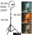Premium 26cm Ring Light with Tripod Stand and Phone Holder, Pannel Light 7ft Tri-Pod, Adjustable 3 Modes, New - Photography & Studio Lighting Accessory. 