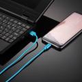 KNIT TEXTURE USB TO USB-C DATA SYNC CHARGING CABLE, CABLE , FOR SAMSUNG GALAXY S8 & S8 + / LG G6 / HUAWEI P10 & P10 PLUS / ONEPLUS 5 / XIAOMI MI6 & MAX 2 /AND OTHER SMARTPHONES (BLUE). 