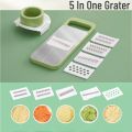 5-in-1 Multifunctional High-Quality Vegetable & Fruit Slicer With Five Changeable Blades Hand Protector Made Slicing Effortless Kitchen Gadget Manual Vegetable Slicer Cutter Potato Shredders Garlic Carrot Grater Chopper Salad Cutter - Simple And Easy Use.. 