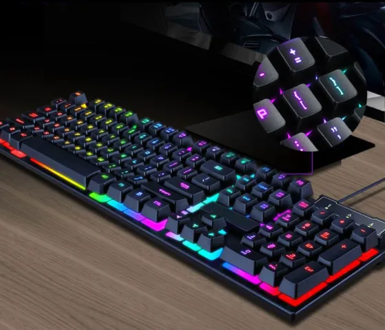 Gaming%20Mechanical%20Keyboard/%20Multi-Color%20Changing%20Backlight%20Keyboard%20for%20Windows%20PC%20Gamers%20(Black)/%20Waterproofed%20440*130*30mm%20Multimedia%20Wired%20Keyboard%20-%20Image%204