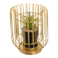 Royal Cage Metal Pot, Home Miniature Ornament, Iron Exquisite Home Decor, Decorative Metal Stand, Metal Cage with Artificial Cactus, Luxurious And Atmospheric Nordic Style Desktop Artificial Potted Plant Decoration, Handmade, Suitable For Table Decoration. 