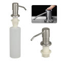 Built-in Sink Soap Dispenser for Kitchen Stainless Steel Brushed Nickel with 300ml Liquid Soap Bottle. 