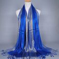 Fashion Golden Wire Tassel Shawl Checkered Hijab Scarf Color Contrast Party Style Long Shawl Women Shimmer Scarves Hijab. 