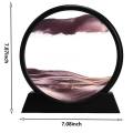 3D Sand Art Motion Frame Round Glass Deep Sea Sandscape | Flowing Sand Picture for Relaxing Home & Office Decor - Perfect Desktop Decoration Gift. 