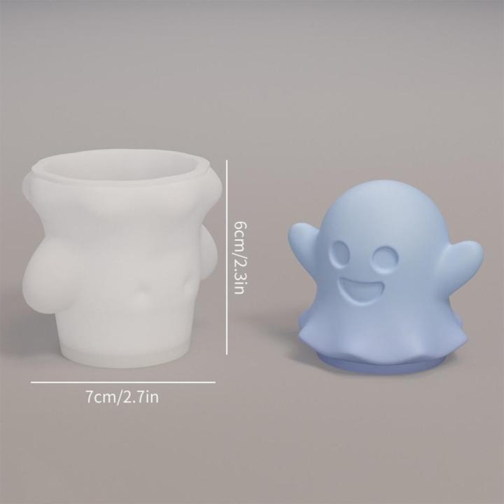 Silicone 3D Ghost Mold Creative Holiday Theme 3D Design Pumpkin Skull Mold Easy-to-Use Aroma Candle Mold for Halloween Party Home Decor Craft Enthusiasts Candle Making Holiday Gifts