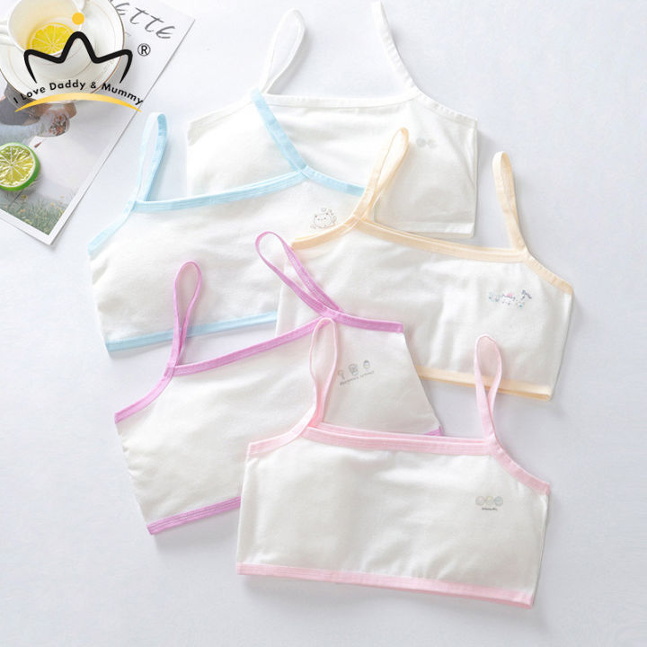 8-16Girls Training Bra Teenage Kids Cotton Underwear Teenager Screw Thread Underwear Pajamas
