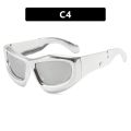 Fashion Y2K Cyberpunk Sunglasses Women Men UV400 Red Blue Shades Silver Mirror Lenses Vintage Outdoor Hiphop Eyewear Golven Toy. 