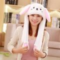 Lovely light Plush Rabbit Hat Funny Play Toy Up Down Moving Bunny Ears Toy Hat Girlfriend Children Gifts Children Hip HopToy Cap. 