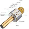 WIRELESS GOLD MIC WITH SPEAKER – BLUETOOTH KARAOKE RADIO MICROPHONE – WS-858. 