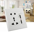 Multi Light Plug Socket With 2 USB Socket Outlet 2.1A 5V Electrical Wall Mounted Power Sockets | USB Port For Mobile Charging and USB Light Bulb. 
