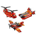 Decool Architect Creator - 3 in 1 - Red Rotors Helicopter Building Blocks Set - 3107. 