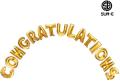 Congratulations Balloons Banner Foil Balloons Letters Balloons Alphabet Letters Perfect Party Decoration Supplies 15pcs in Set - 16 Inches. 
