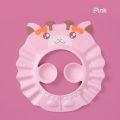 【Big-Sales】 Cute Cartoon Baby Shower Cap Bathing Protection Adjustable Hair Washing Hat Head Cap For Toddlers Kids Baby 0-6 Years.