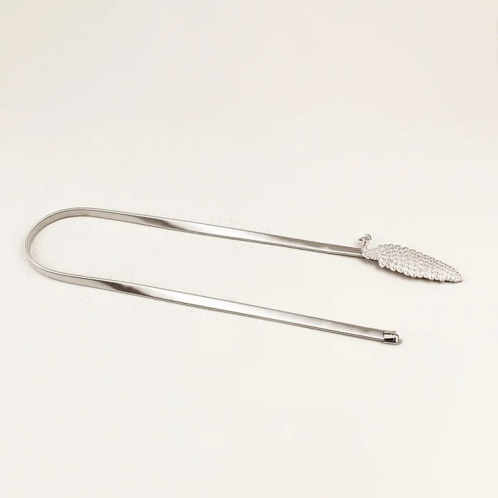 Peacock%20Shape%20Wedding%20Elastic%20Strap%20Decorative%20Bridal%20Belt,%20Stretchy%20Skinny%20Metal%20Strap%20-%20Image%204