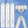 1/3Pcs Acrylic Transparent Folding Ruler Students Stationery Drawing Measuring Tools Straight Rulers With Small Protractor. 