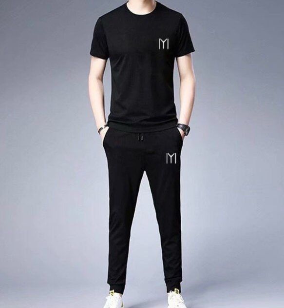 TRACKSUIT- Black Ertagul Logo Printed Tracksuit Soft and Comfy Printed Tracksuit For Men & Boys