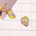 Funny Ribbon Hot dog Pizza Toothpaste Toothbrush Brooches Miss U , Want U Enamel Pin Shirt Lapel Badge Jewelry for Women Gifts. 