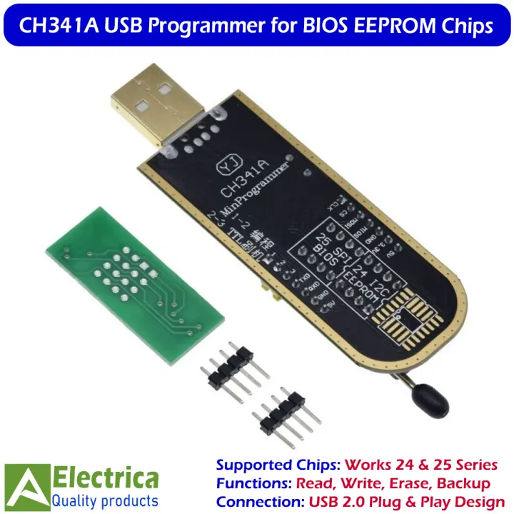 CH341A%20USB%20Programmer%20for%2024%2025%20Series%20EEPROM%20Flash%20BIOS%20Chip%20Reader%20Writer%20with%20SOP8%20Clip%20Support%20Windows%20Linux%20by%20Electrica%20-%20Image%202
