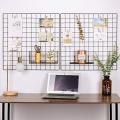 Grid Wall Panel Decorative Rack Clip Photo Holder,Multi functional Hanging Display Wall Storage. 