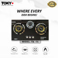 TOKYO Hob (Model TK-7G) - Brass Burner - Tempered Glass - Auto Ignition Stove - Gas Type NG OR LPG - 1 Year Brand Warranty. 
