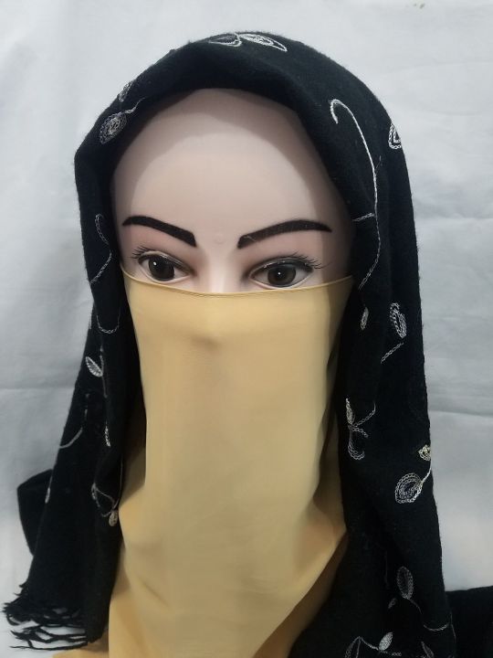 Premium%20Quality%20Half%20Naqab%20Patti%20With%20Multicolor%20%7C%20Luxury%20Chiffon%20Veils%20for%20Girls%20Arabic%20Style%20%7C%20Naqab%20Patti%20Imported%20Breathable%20Chiffon%20Fabric%20Specific%20style%20Plain%20Scarf%20Chiffon%20Soft%20Georgette%20Stoller%20For%20Girls%20-%20Image%206