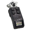 Zoom H6 All Black 6-Track Portable Recorder, Stereo Microphones, 4 XLR/TRS Inputs, Records to SD Card, USB Audio Interface, Battery Powered, Podcasting and Music. 
