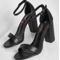 Women Fashion Black Block 3 Inches Heels Sandals Comfortable and Stylish for Any Occasion Luxury Style Office Wear Party, Weeding, Bridal. 