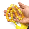 Yellow Color Aqeeq Stone Tasbeeh 33 Beads  (Size 8MM 10MM 12MM 14MM) - Fancy Men and women Choice Color Tasbih (Agates) muslim Agate zikr prayer Tasbeeh - handmade Rosary 12mm tasbi counter Stress Relaxation. 
