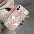 Cartoon Elegant Cute Casing Oil Painting Flower Tulip Butterfly Pattern Case for itel A80 Clear Softcase Premium Shockproof Back Cover. 