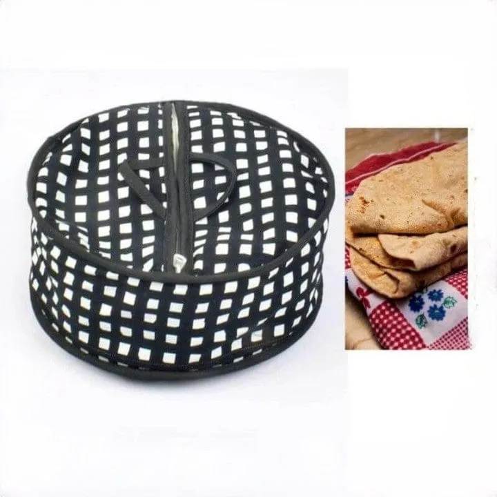 Pakistan Roti Container Insulated Insulated Cotton Roti Pouch with Zipper – Random Printed Roti Box for ...