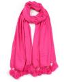 Winter Kashmiri Pashmina Scarf Shawl with Pom Poms Tussel. 