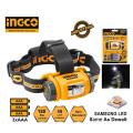 Ingco Industrial Head Lamp with IPX4 Raining Resistant. 