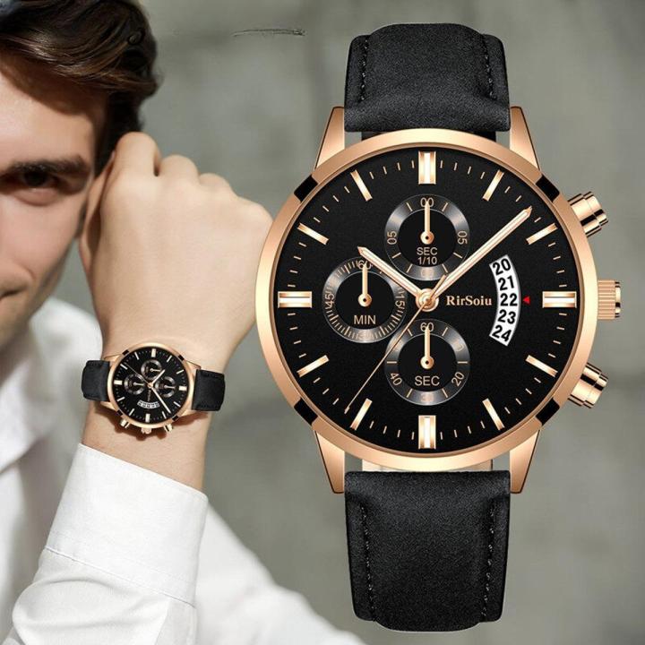 Fashion Men's Business Quartz Watch Luxury Belt Waterproof Classic Watch for Men Personality Leather Strap Retro Watches