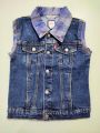 Boys Kids Premium Branded Sleeveless Trendy Printed Collar Denim Jeans Vest Jacket. 