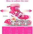 ADJUSTABLE INLINE SKATE SHOES ROLLERS FOR BOYS GIRLS 4 WHEEL SKATE SHOES FOUR WHEELS. 