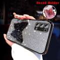 For Samsung Galaxy A51 4G A71 4G A21s A31 M51 M31 M30s M21 Back Cover with Cute Butterfly Stand Luxury Slim Gradient Plating Glitter Girls Phone Case Clear Soft Silicone Protective Cases Pouch. 