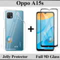 Oppo A15s Value Kit: Edge to Edge Full Glue Tempered Glass, Back Hydrogel Film Protector. 