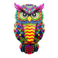 Metal Owl Sculpture Vibrant Handcrafted Hanging Ornament for Colorful Wall Decor. 