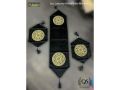 3 Pcs Table Runner set in Velvet Motif Design - Black. 