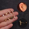New Design Cz Curved Bar Cartilage Earring Conch Piercing Helix Stud Ear Piercing Jewelry. 