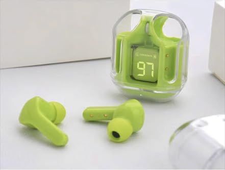 Air31 Wireless Headphones LED Power Digital Display Stereo Sound Bluetooth-compatible V5.3 Transparent Earphones for Sports Working